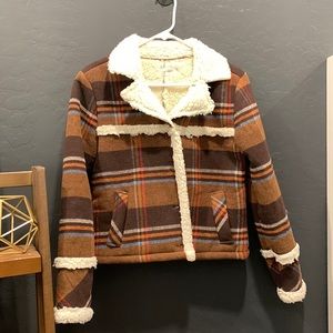 Patterned Fleece Sweater Jacket